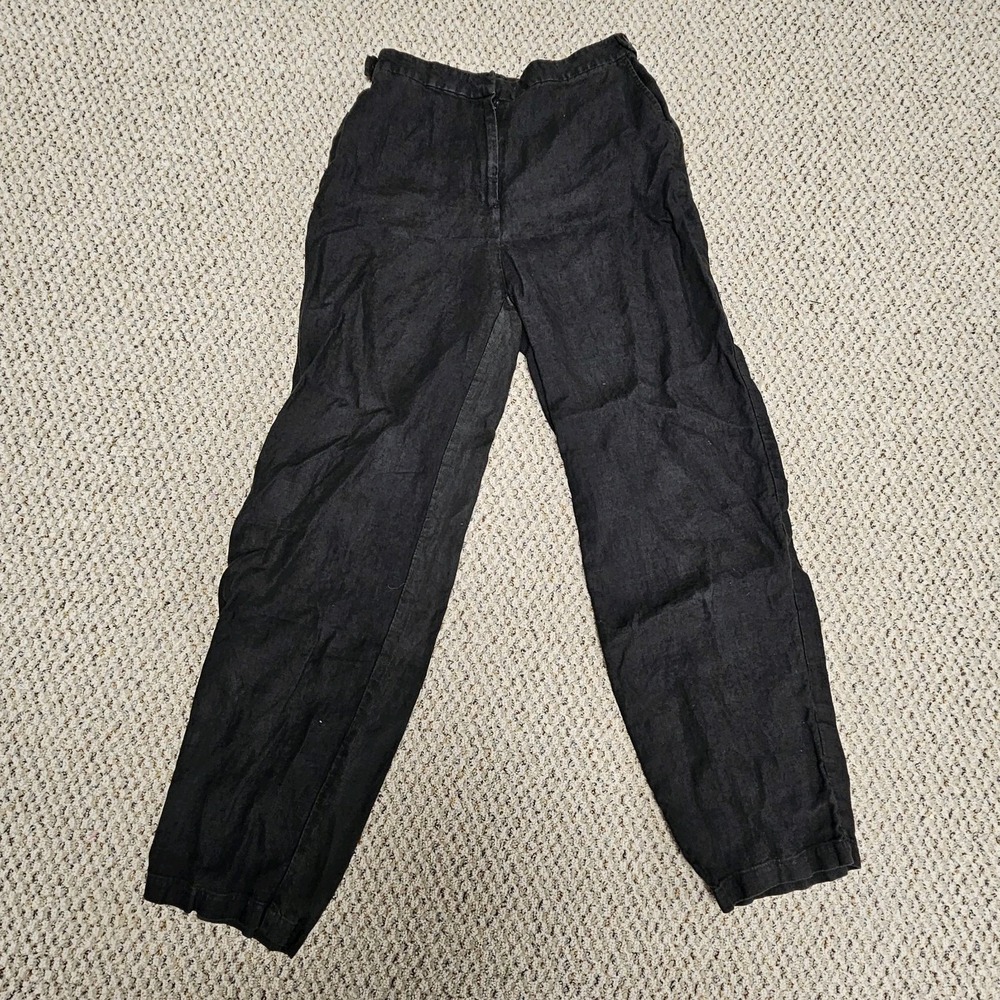 Eileen Fisher Linen Pants Womens M Black